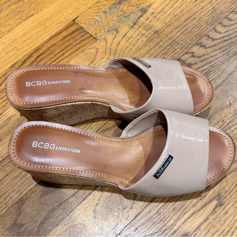 Bcbgeneration Nude Wedge Sandals - image 2